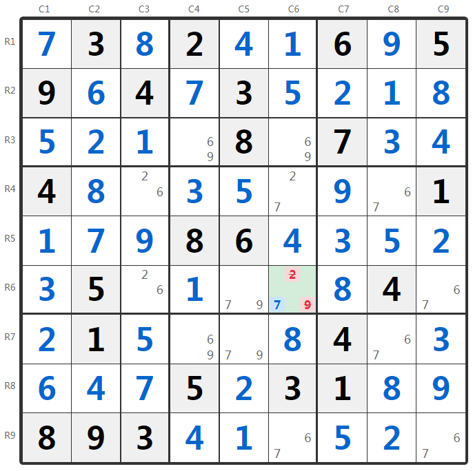 Sudoku BUG Techniek Voorbeeld