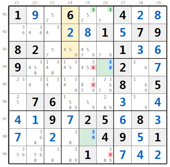 Sudoku Chute Remote Pairs Voorbeeld - Verticale Toren