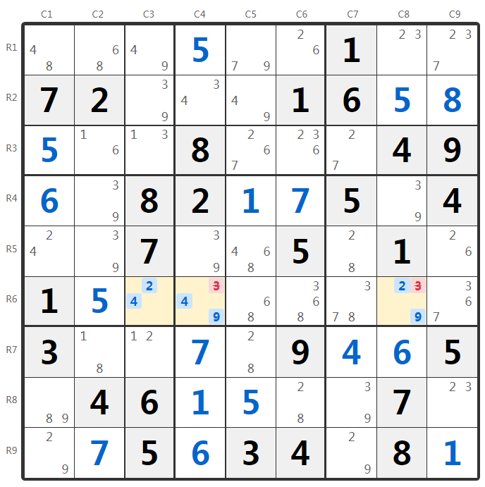 Verborgen Drietal Voorbeeld - Rij Analyse