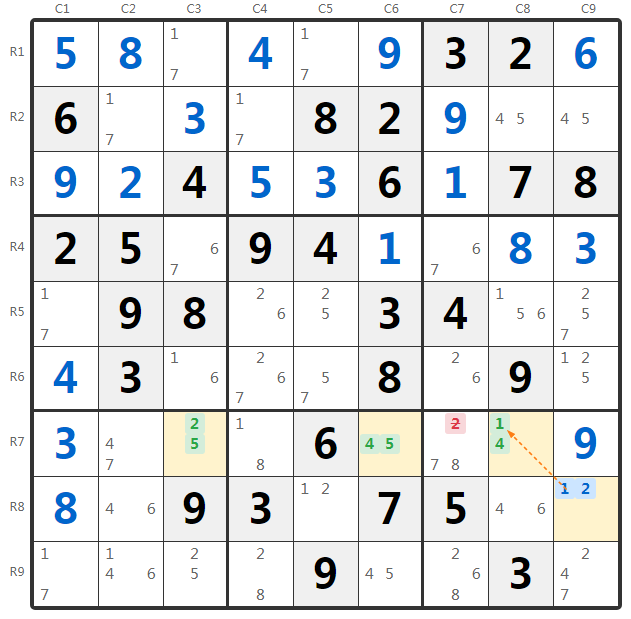 WXYZ-Wing Voorbeeld 2